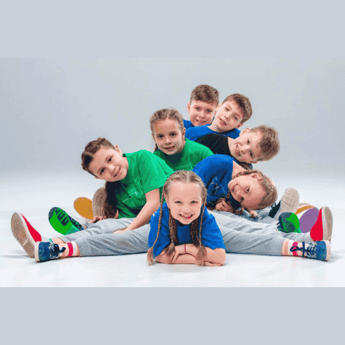 “Kids enjoying freestyle dance class at Nrityanirvana Dance Studio, Wagholi, Pune. Fun and energetic dance moves for children.”