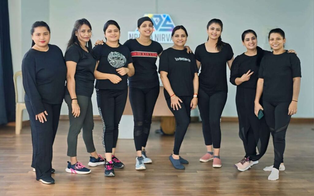 Zumba fitness instructors at Nritya Nirvana Dance Studio in Wagholi, Pune