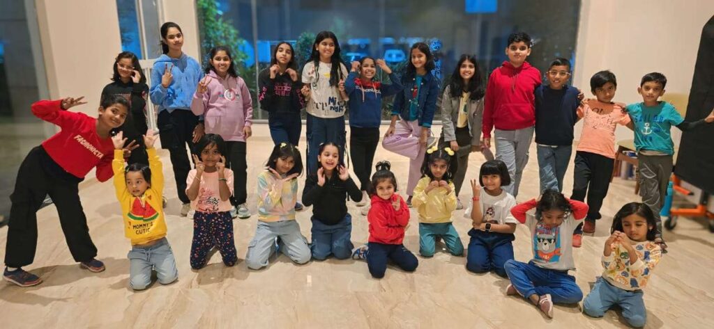 Children improving confidence, teamwork, and coordination during kids dance classes at Nritya Nirvana Dance Studio, Wagholi Pune